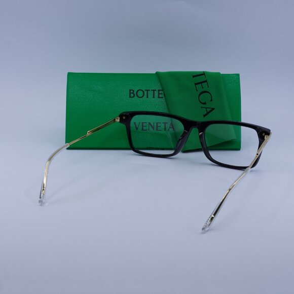 Bottega Veneta BV1040OA 001 Eyeglasses Black/Gold 54mm Rectangle Frame - Picture 10 of 10